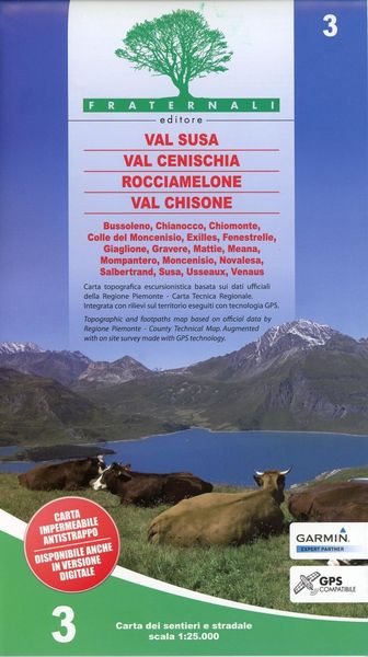 Produktbild: Carta n. 3. Val Susa, val Cenischia, Rocciamelone, val Chisone. Carta dei sentieri e stradale 1:25.000