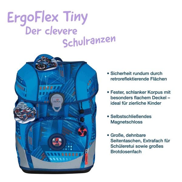 Produktbild: DerDieDas Schulranzen Set ErgoFlex Tiny, Schulranzen Set, 5tlg, Turbo Speed