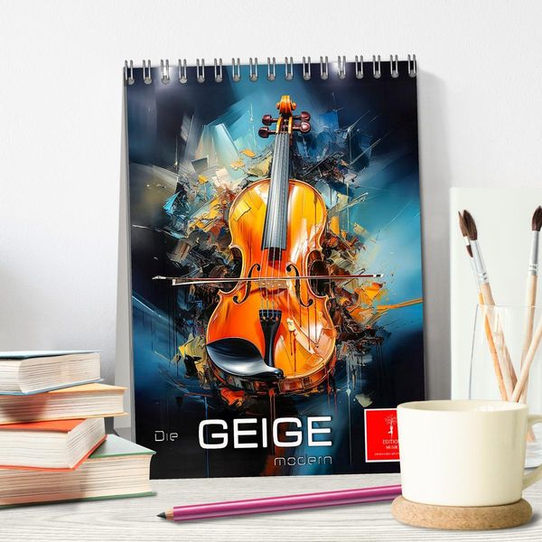 Produktbild: Die Geige modern (Tischkalender 2026 DIN A5 hoch), CALVENDO Monatskalender