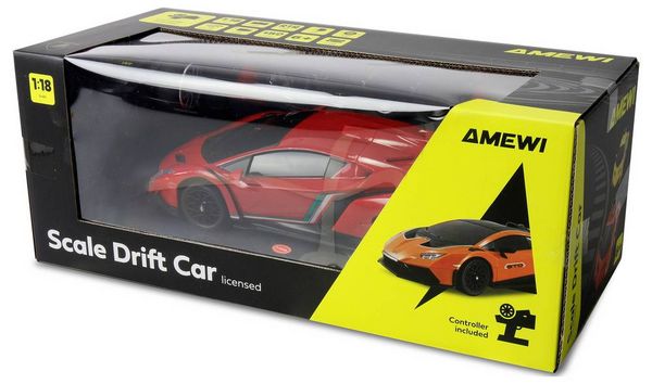 Produktbild: Amewi Veneno Drift Car Rot Brushed 1:18 RC Modellauto Elektro Drift Allradantrieb (4WD) RtR 2,4 GHz inkl. Akku und Ladekabel, Spar-Set
