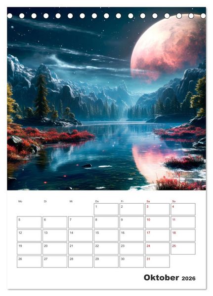 Produktbild: FERNE WELTEN Cooler Terminplaner (Tischkalender 2026 DIN A5 hoch), CALVENDO Monatskalender