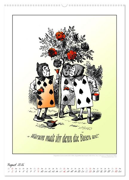 Produktbild: Alice im Wunderland - Weltliteraturkalender (Wandkalender 2026 DIN A2 hoch), CALVENDO Monatskalender