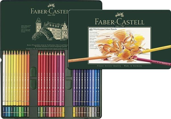 Produktbild: Faber-Castell K&uuml;nstlerfarbstifte Polychromos, 60er Set Metalletui