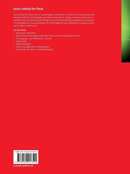 Produktbild: Kurzes Lehrbuch der Physik