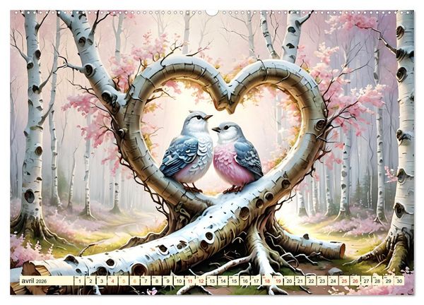 Produktbild: Bouleaux adorables (Calendrier mural 2026 DIN A2 vertical) calendrier de bureau