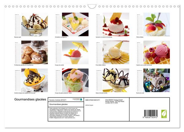 Produktbild: Gourmandises glac&eacute;es (Calendrier mural 2026 DIN A3 vertical), CALVENDO calendrier mensuel