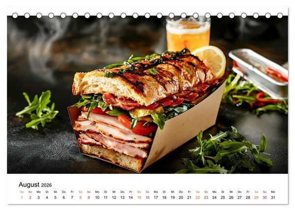 Produktbild: Fastfood - schnell, s&uuml;ndig, lecker (Tischkalender 2026 DIN A5 quer), CALVENDO Monatskalender