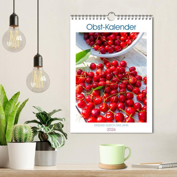Produktbild: Obst Kalender - GESUND DURCH DAS JAHR (Wandkalender 2026 DIN A4 hoch), CALVENDO Monatskalender