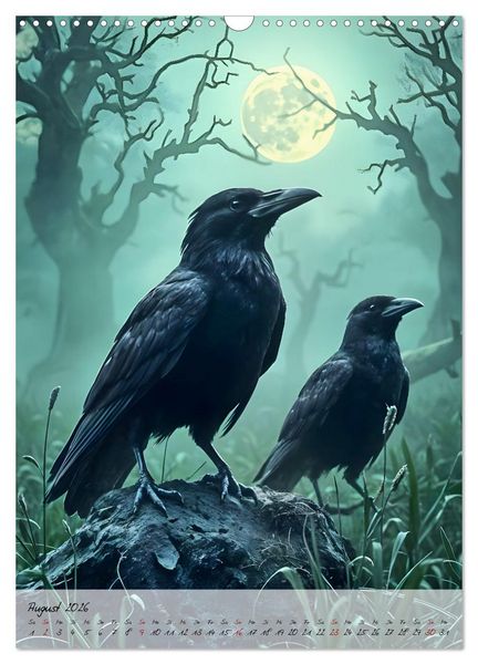 Produktbild: Rabenmond - Ein mystischer Jahresbegleiter (Wandkalender 2026 DIN A3 hoch), CALVENDO Monatskalender
