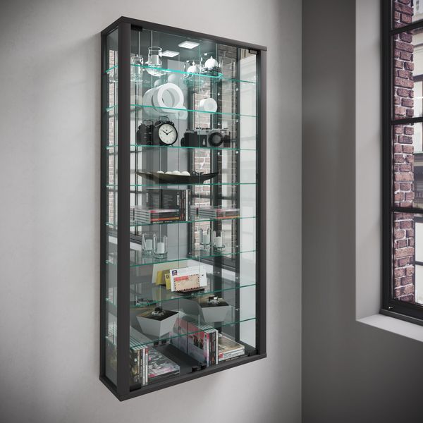 Produktbild: Wandvitrine Glasvitrine Vitrosa Maxi Spiegel