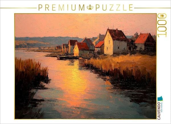 CALVENDO Puzzle Goldene Stille am Ufer | 1000 Teile Lege-Größe 64x48cm Foto-Puzzle für glückliche Stunden