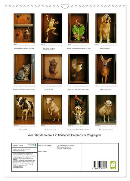 Produktbild: Wer f&auml;hrt denn da? Ein tierisches Paternoster Vergn&uuml;gen (Wandkalender 2027 DIN A3 hoch), CALVENDO Monatskalender