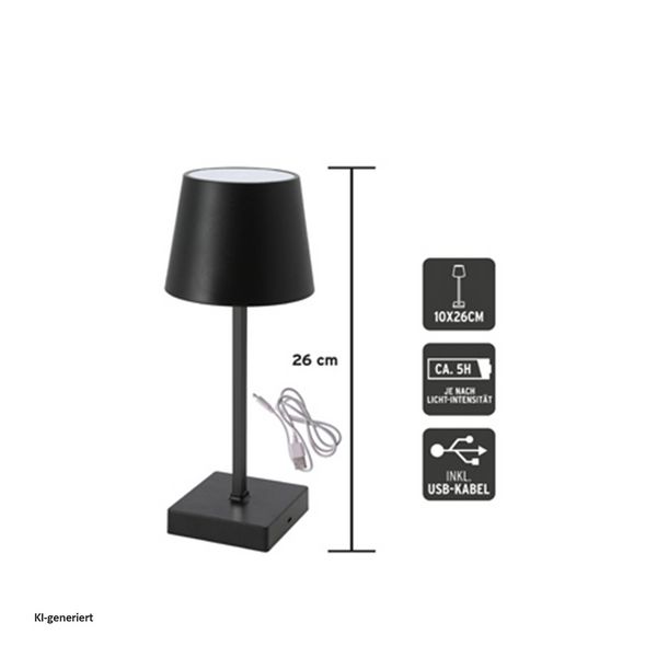 Produktbild: Cepewa LED Tischlampe Schwarz mit Touchfunktion LED Tischlampe Schwarz mit Touchfunktion