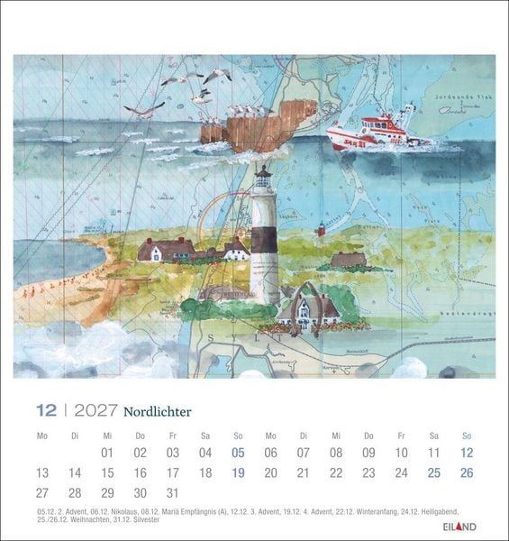 Produktbild: Nordlichter - See(h)karten Postkartenkalender 2027