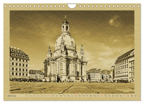 Produktbild: Dresden - Ein Kalender im Zeitungsstil (Wandkalender 2026 DIN A4 quer), CALVENDO Monatskalender