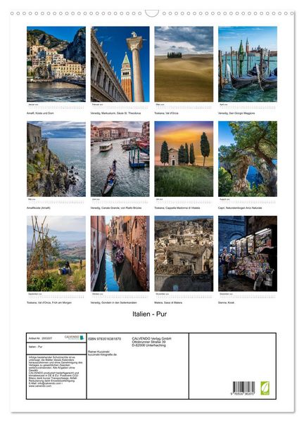 Produktbild: Italien - Pur (Wandkalender 2026 DIN A2 hoch), CALVENDO Monatskalender
