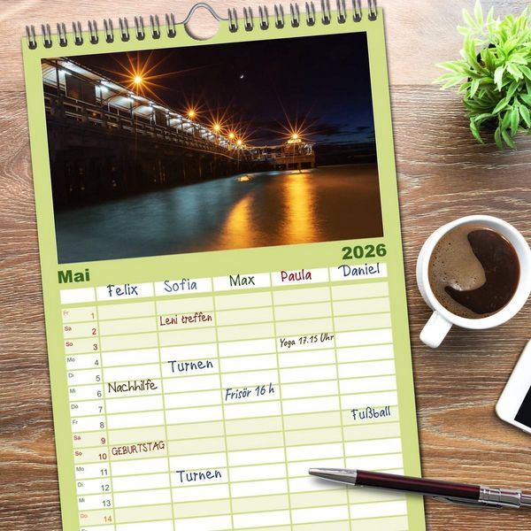 Produktbild: Familienplaner 2026 - Koh Samui mit 5 Spalten (Wandkalender, 21 x 45 cm) CALVENDO