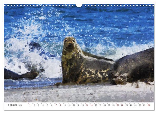 Produktbild: Nordseeinsel Helgoland - Ansichten der Insel in Acryl (Wandkalender 2026 DIN A3 quer), CALVENDO Monatskalender