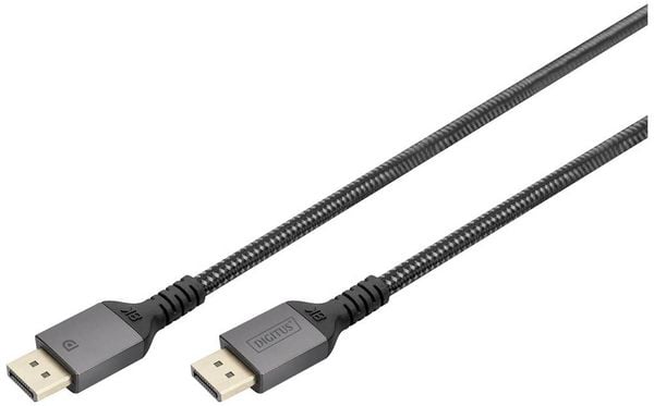Digitus DisplayPort Anschlusskabel DisplayPort Stecker 2 m Schwarz DB-340201-020-S dreifach geschirmt, Flexibel, Halogenfrei, Rund DisplayPort-Kabel