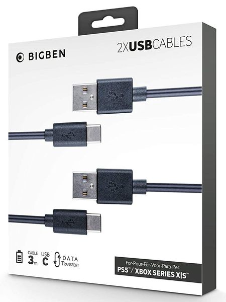 PS5 - USB-C Lade- und Datenkabel 2 Stck. (3 Meter, Braided)