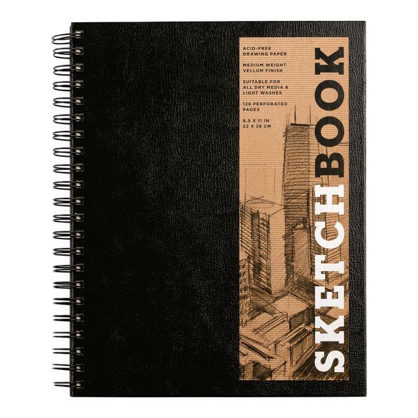 Produktbild: Sketchbook 8.5 X 11 Black Spiral Hardcover Mixed Media Sketchbook for Drawing