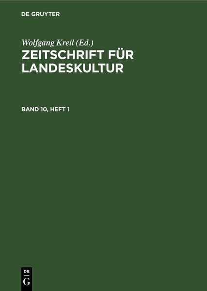 Produktbild: Zeitschrift f&uuml;r Landeskultur. Band 10, Heft 1