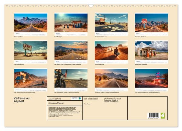 Produktbild: Zeitreise auf Asphalt (Wandkalender 2026 DIN A2 quer), CALVENDO Monatskalender