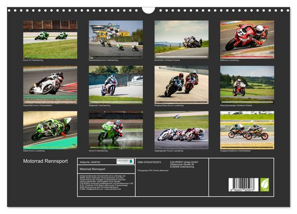 Produktbild: Motorrad Rennsport (Wandkalender 2026 DIN A3 quer), CALVENDO Monatskalender
