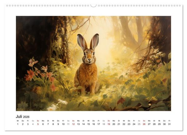 Produktbild: Hasenliebe (Wandkalender 2026 DIN A2 quer), CALVENDO Monatskalender