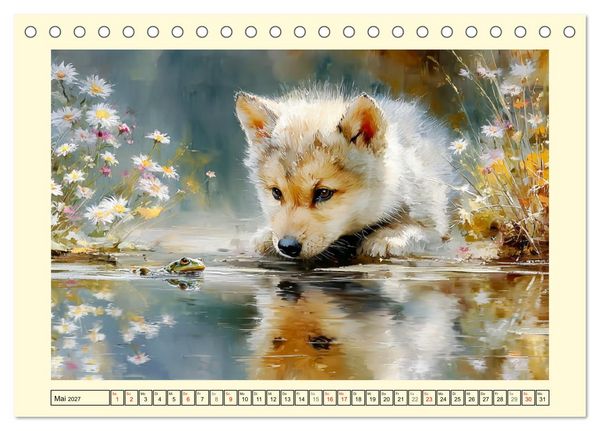 Produktbild: Waldseelen. Verspielte W&ouml;lfe im Licht der Natur (Tischkalender 2027 DIN A5 quer), CALVENDO Monatskalender