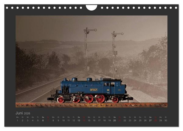 Produktbild: Dampflokomotiven in Spur N (Wandkalender 2026 DIN A4 quer), CALVENDO Monatskalender