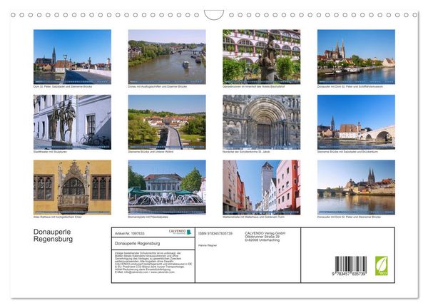 Produktbild: Donauperle Regensburg (Wandkalender 2026 DIN A3 quer), CALVENDO Monatskalender