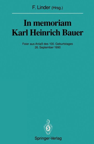 Produktbild: In memoriam Karl Heinrich Bauer