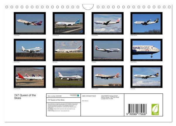 Produktbild: 747 Queen of the Skies (Wall Calendar 2027 DIN A4 landscape), CALVENDO 12 Month Wall Calendar