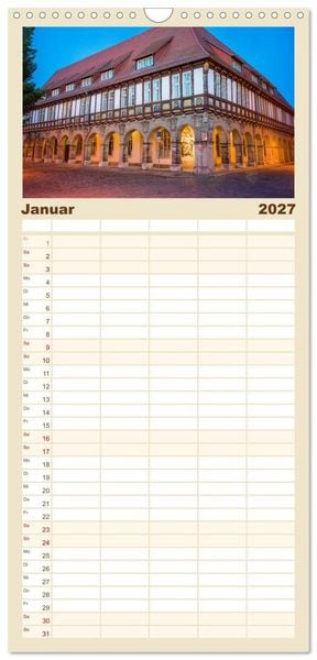 Produktbild: Familienplaner 2027 - Halberstadt Altstadtarchitektur unweit des Harzes mit 5 Spalten (Wandkalender, 21 x 45 cm) CALVENDO
