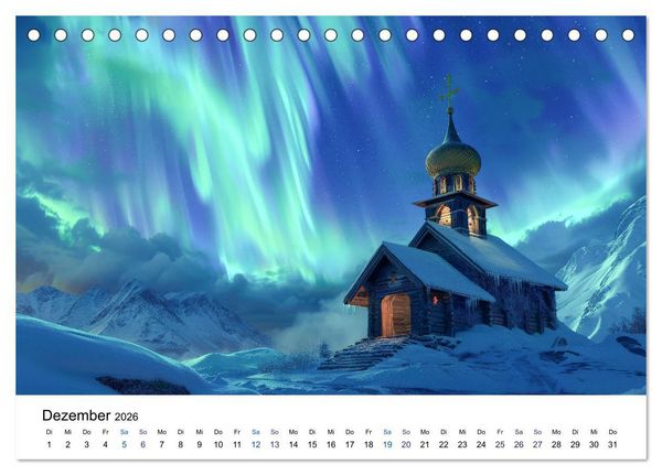 Produktbild: Aurora Borealis - Der Zauber der Nordlichter (Tischkalender 2026 DIN A5 quer), CALVENDO Monatskalender
