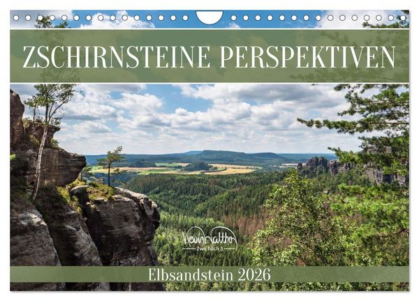 Zschirnsteine Perspektiven - Elbsandstein (Wandkalender 2026 DIN A4 quer), CALVENDO Monatskalender