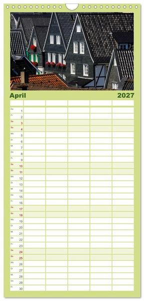 Produktbild: Familienplaner 2027 - Solinger Bilderbogen 2027 mit 5 Spalten (Wandkalender, 21 x 45 cm) CALVENDO