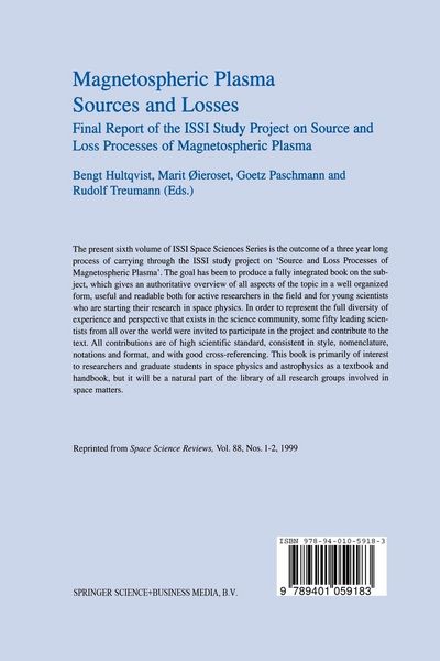 Produktbild: Magnetospheric Plasma Sources and Losses
