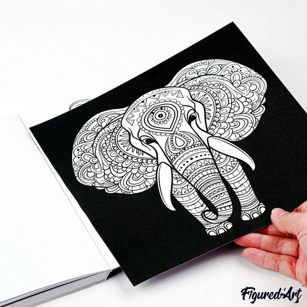Produktbild: FiguredArt CB-AU01 - Malbuch f&uuml;r Erwachsene, Tieruniversum, 50 Seiten, 21x21cm