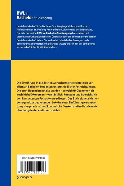 Produktbild: Einf&uuml;hrung in die Betriebswirtschaftslehre