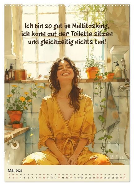 Produktbild: Klospr&uuml;che (hochwertiger Premium Wandkalender 2026 DIN A2 hoch), Kunstdruck in Hochglanz