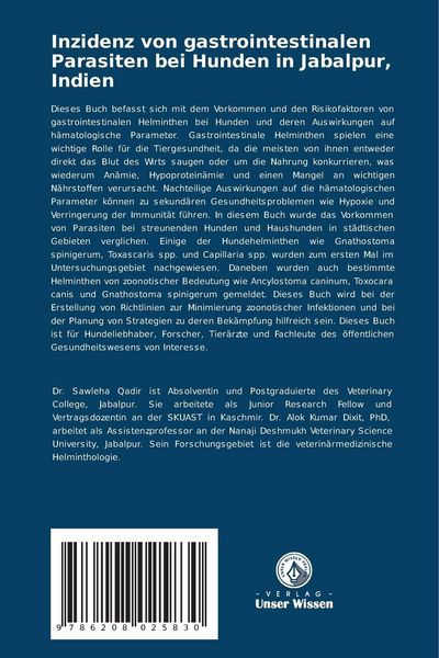 Produktbild: Inzidenz von gastrointestinalen Parasiten bei Hunden in Jabalpur, Indien