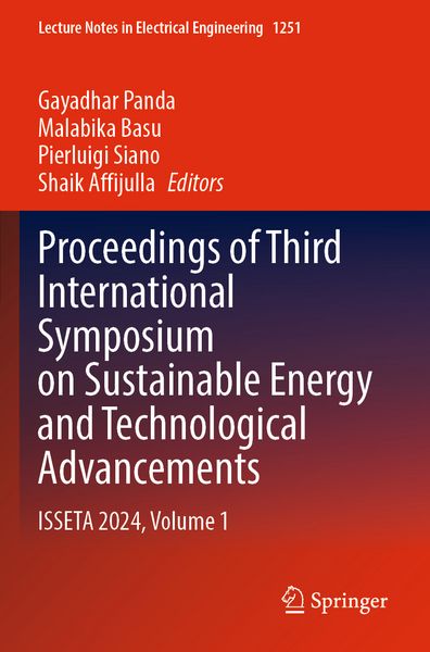 Produktbild: Proceedings of Third International Symposium on Sustainable Energy and Technological Advancements