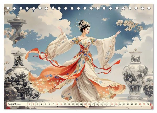 Produktbild: Rhythmus der chinesischen Anmut (Tischkalender 2026 DIN A5 quer), CALVENDO Monatskalender