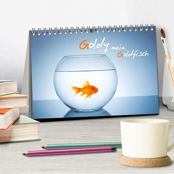 Produktbild: Goldy - mein Goldfisch (Tischkalender 2026 DIN A5 quer), CALVENDO Monatskalender