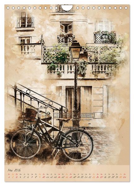 Produktbild: Paris - la Ville de l'amour (Wandkalender 2026 DIN A4 hoch), CALVENDO Monatskalender
