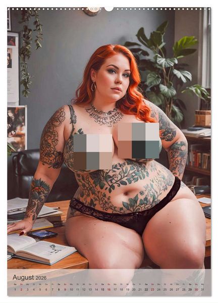 Produktbild: Verf&uuml;hrerische Momente - Kurven und Tattoos (hochwertiger Premium Wandkalender 2026 DIN A2 hoch), Kunstdruck in Hochglanz
