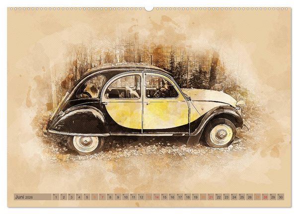 Produktbild: Die Ente, Deux Chevaux, 2CV (Wandkalender 2026 DIN A2 quer), CALVENDO Monatskalender