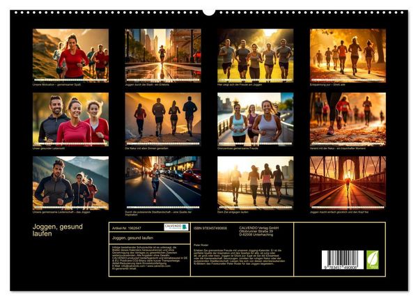Produktbild: Joggen, gesund laufen (hochwertiger Premium Wandkalender 2026 DIN A2 quer), Kunstdruck in Hochglanz